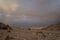 Hiking in twilight near Eilat, South Israel