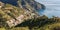 Hiking Viewpoint near touristic town, Riomaggiore, Italy. Cinque Terre