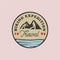 Hiking vintage logo template with a mountain