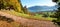 Hiking way to lookout place Prinzenruhe, with view to lake tegernsee in autumnal landscape