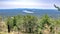 Hiking wolfpit traiolhead in linville gorge near lake james