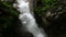 Hiking through the Wolfsklamm gorge on stairs. European Alps. Part of Karwendel mountains