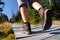 Hiking woman with boots