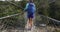 Hiking woman tramping in New Zealand Abel Tasman National Park