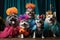 A hilarious scene of a dog dressed up in various costumes, bringing laughter to any occasion. Generative AI