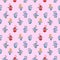 Ð¡hild seamless pattern on a pink background