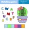 Hildren educational game. Words puzzle. Match by color and place the letters in right order. Learning vocabulary