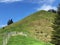 Hill Bruschstockbugel Brueschstockbuegel above alpine Lake Wagitalersee or Waegitalersee, Innerthal