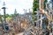 The Hill of Crosses , a famous site of pilgrimage in northern Lithuania.