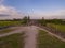 Hill of Crosses, a shrine in Lithuania, a place of pilgrimage. View from a drone.