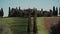 Hill, Gladiator farm and cypress alley on spring sunny day, Tuscany, Pienza