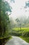 A hill road with beautiful mist in the kodaikanal tour place.