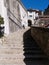 Hill with stone stairs Rue la Grand Fontaine in Fribourg, Switzerland.