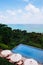 Hill top pool beach and seascape with white umbrellas, Koh Lanta - Krabi