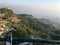 Hill top view from mussorie the queen of hills in uttrakhand.