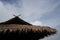 Hill tribe house roof Made of grass and wood In Thailand