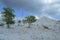 The hill of white sands in Kaolin Lake, Bangka Belitung Province, Indonesia.