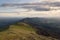 The hills, countryside and ridge of the Malvern Hills, England, on a sunny winters afternoon