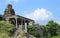 Hills landscape with ruined old temple