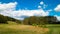 Hills, meadows and forest typical landscape of Kashubian Region, Poland