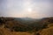 Hills mountains valleys canyons, misty landscape in Madhya Pradesh, India