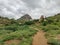 Hills with a pains shaped stone near Lord shiva statue surrouneded by hills at Panukonda fort in Anantapur Andhra Pradesh India