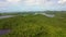 Hills with rainforest and sea lakes, top view. The nature of the Philippines, Samar