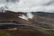 Hills with silver pipes of the geothermal power station, Krafla, Iceland