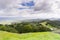 Hills and valleys in Rancho Canada del Oro Open Space Preserve on a stormy spring day, California