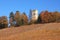 Hills and vineyards of Piedmont at fall, Italy.