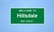 Hillsdale, New Jersey city limit sign. Town sign from the USA.