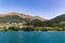 Hillside Settlement sandwiched between the shore of lake Wakatipu and Southern Alps near Queenstown, Otago New Zealand