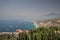 The hillside view from Taormina in Sicily with Mount Etna