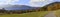 Hillside walkway with panoramic view to lake tegernsee, bavaria