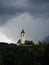 Hilltop church Chiesa di Santa Maddalena with Dolomites mountain panorama in Versciaco Vierschach South Tyrol Italy alps