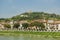 Hilltop church & sanctuary above Adige river in city of Verona, Italy