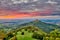 Hilltop Hohenzollern Castle on mountain top in Germany