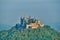 Hilltop Hohenzollern Castle on mountain top in Germany