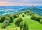 Hilltop Hohenzollern Castle on mountain top in Germany