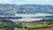 Hilltop viewpoint near Akaroa, Canterbury, South Island, New Zealand