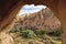 Hilly landscape. Cappadocia - landmark attraction in Turkey