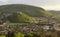 Hilly landscape with Hainburg town, Austria