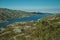 Hilly landscape with lake on highlands