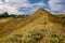 The hilly nature of Eastern Europe. Background with copy space for text, toned