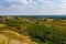 The hilly nature of Eastern Europe. Background with copy space for text, toned