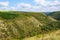 The hilly nature of Eastern Europe. Background with copy space for text, toned