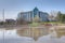 Hilton Hotel and reflecting pool in Markham, Canada