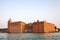 Hilton Molino Stucky Venice hotel on Giudecca island in time of sunset