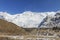 Himalaya Annapurna One mountain peak in blue sky, Nepal