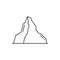 Himalaya Everest, Matterhorn mount thin line icon